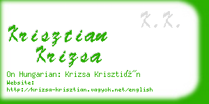 krisztian krizsa business card